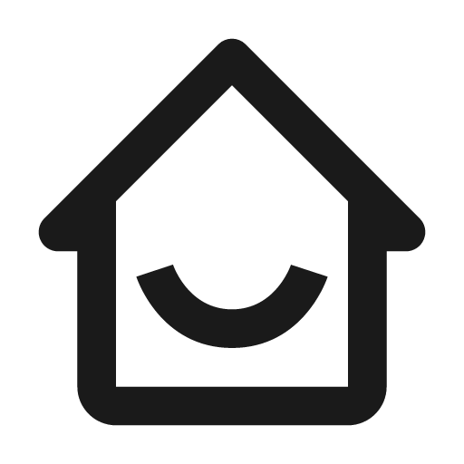 Home smile icon, solid style, from BoxIcons v2
