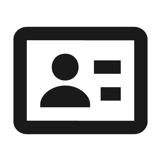 Id card icon, solid style, from BoxIcons v2