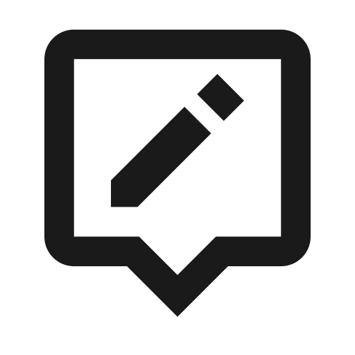 Message alt edit icon, solid style, from BoxIcons v2