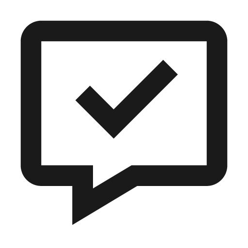 Message check icon, solid style, from BoxIcons v2