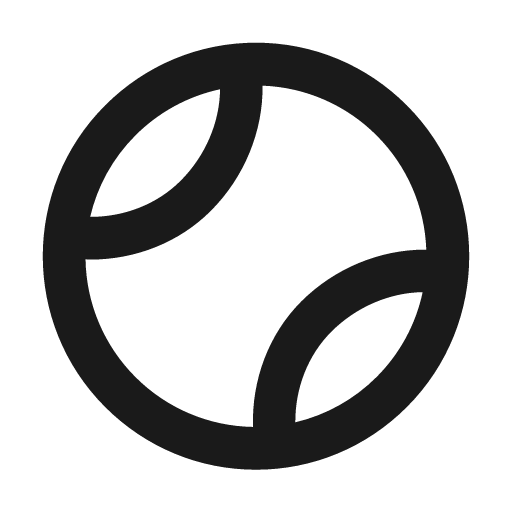 Tennis ball icon, solid style, from BoxIcons v2