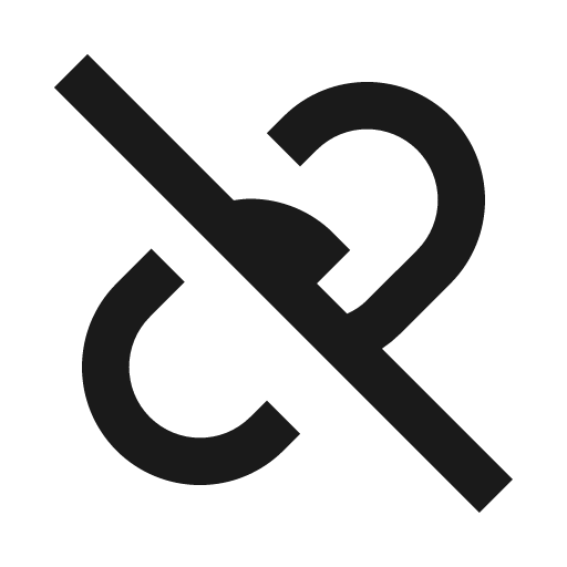 Unlink icon, solid style, from BoxIcons v2