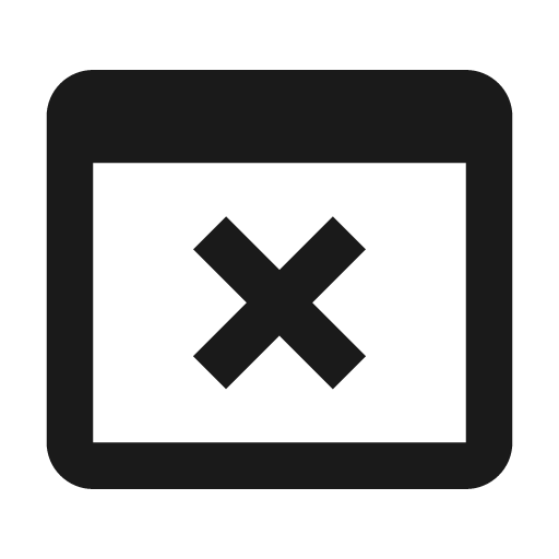 Window close icon, solid style, from BoxIcons v2