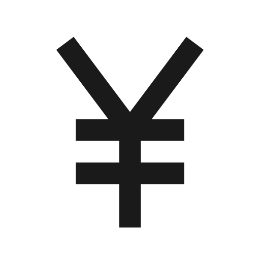 Yen icon, solid style, from BoxIcons v2