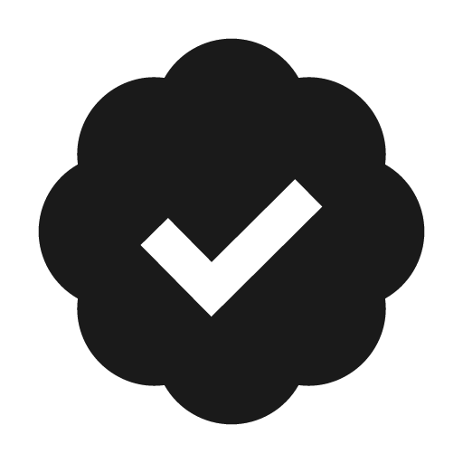 Badge check icon, solid style, from BoxIcons v2 Solid