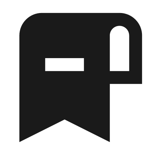 Bookmark alt minus icon, solid style, from BoxIcons v2 Solid