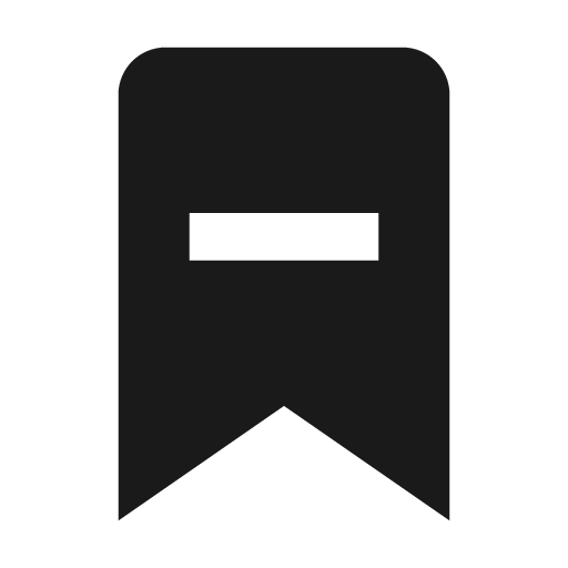 Bookmark minus icon, solid style, from BoxIcons v2 Solid