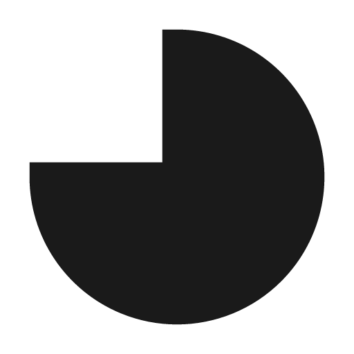 Circle three quarter icon, solid style, from BoxIcons v2 Solid