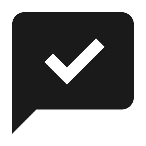 Comment check icon, solid style, from BoxIcons v2 Solid