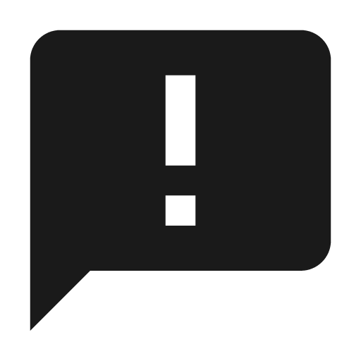 Comment error icon, solid style, from BoxIcons v2 Solid