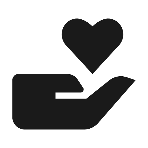 Donate heart icon, solid style, from BoxIcons v2 Solid