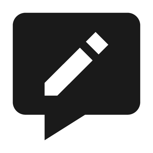 Message edit icon, solid style, from BoxIcons v2 Solid