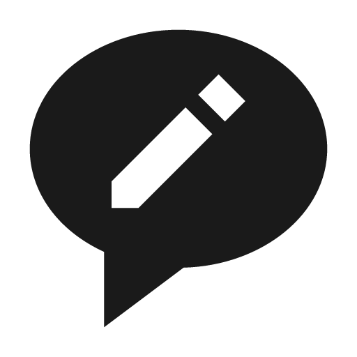 Message rounded edit icon, solid style, from BoxIcons v2 Solid
