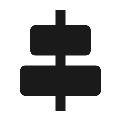 Objects horizontal center icon, solid style, from BoxIcons v2 Solid