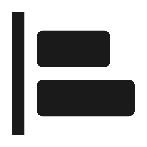 Objects horizontal left icon, solid style, from BoxIcons v2 Solid