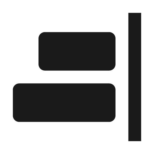 Objects horizontal right icon, solid style, from BoxIcons v2 Solid