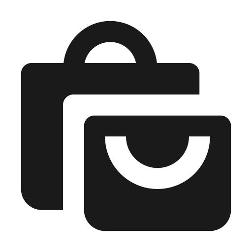 Shopping bags icon, solid style, from BoxIcons v2 Solid