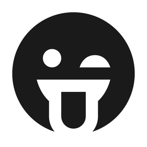Wink tongue icon, solid style, from BoxIcons v2 Solid
