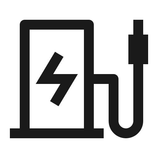 Charging station icon, solid style, from Carbon