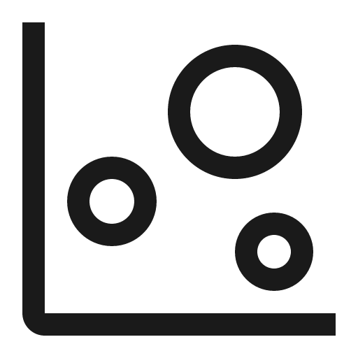 Chart bubble icon, solid style, from Carbon