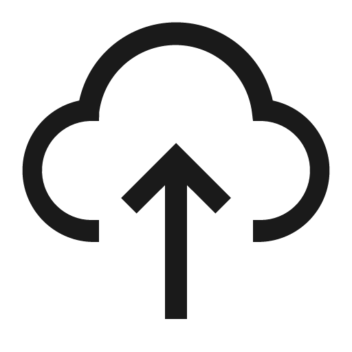 Cloud upload icon, solid style, from Carbon