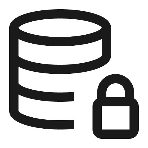 Data set encryption icon, solid style, from Carbon