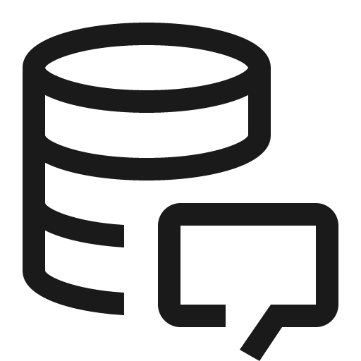 Database messaging icon, solid style, from Carbon