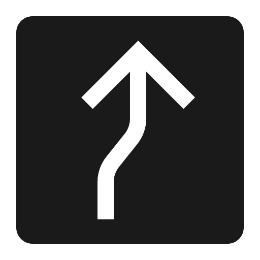 Direction curve filled icon, filled style, from Carbon