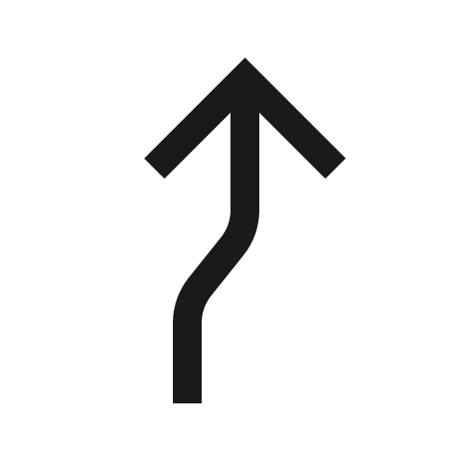 Direction curve icon, solid style, from Carbon
