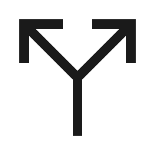 Direction fork icon, solid style, from Carbon