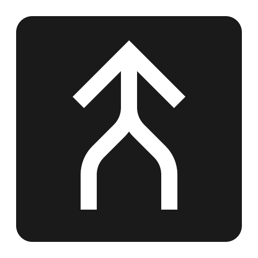 Direction merge filled icon, filled style, from Carbon
