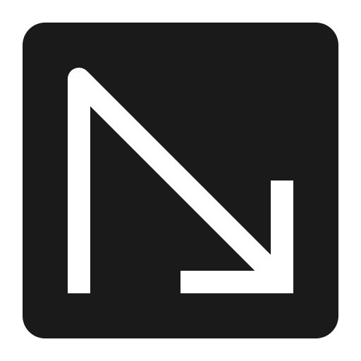 Direction sharp turn filled icon, filled style, from Carbon