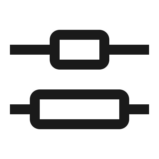 Distribute vertical center icon, solid style, from Carbon