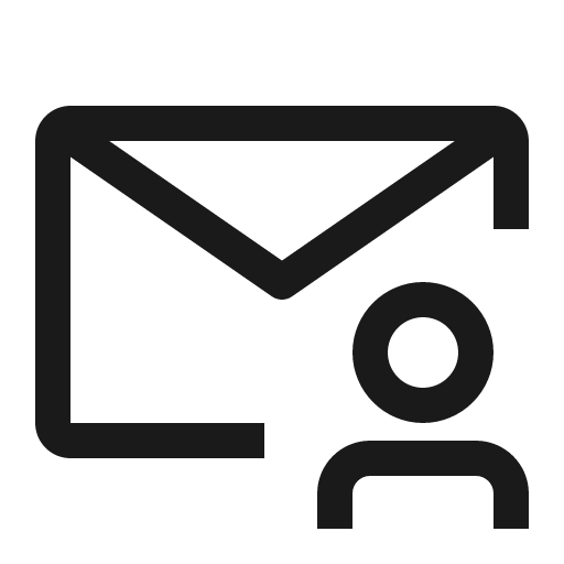 Email user icon, solid style, from Carbon