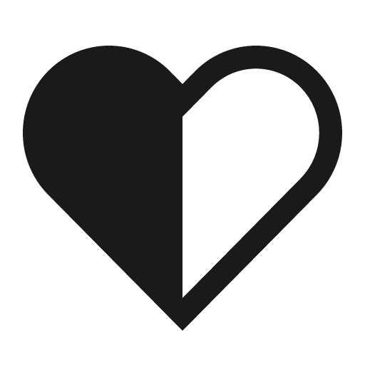 Favorite half icon, solid style, from Carbon