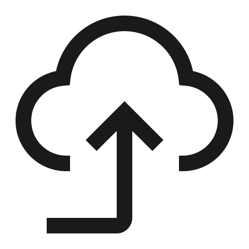 Fetch upload cloud icon, solid style, from Carbon