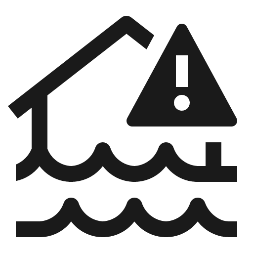 Flood warning icon, solid style, from Carbon