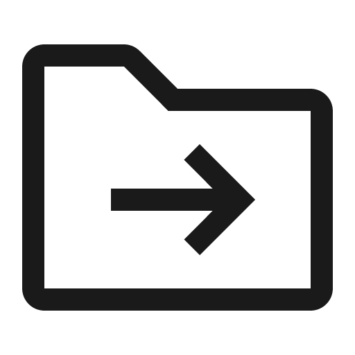 Folder move to icon, solid style, from Carbon