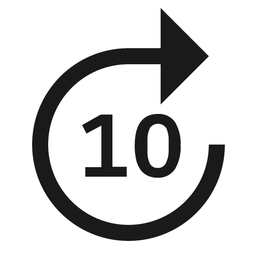 Forward 10 icon, solid style, from Carbon