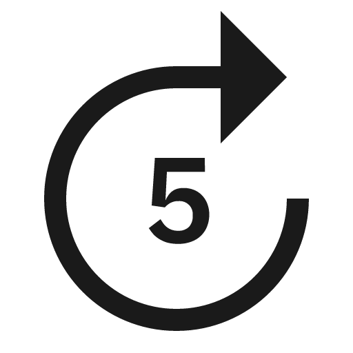 Forward 5 icon, solid style, from Carbon