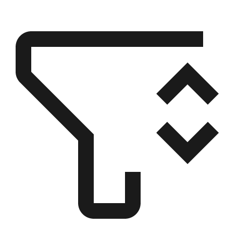 Funnel sort icon, solid style, from Carbon