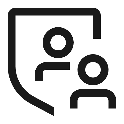 Group security icon, solid style, from Carbon