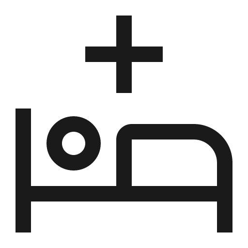 Hospital bed icon, solid style, from Carbon