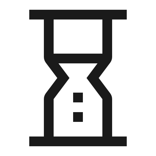 Hourglass icon, solid style, from Carbon