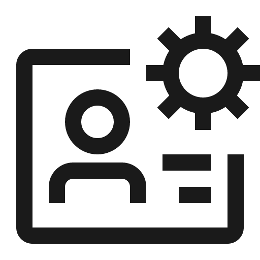 Id management icon, solid style, from Carbon