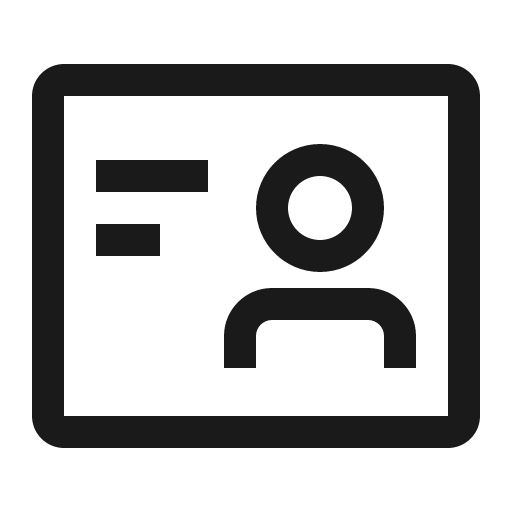 Identification icon, solid style, from Carbon