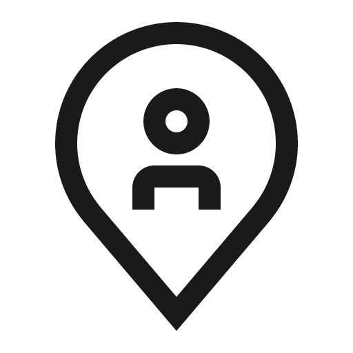 Location person icon, solid style, from Carbon