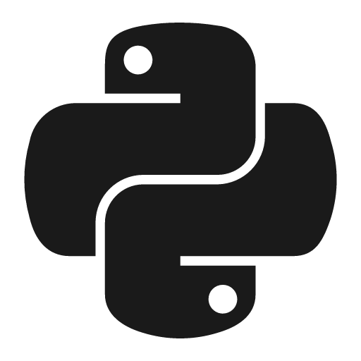 Logo python icon, solid style, from Carbon