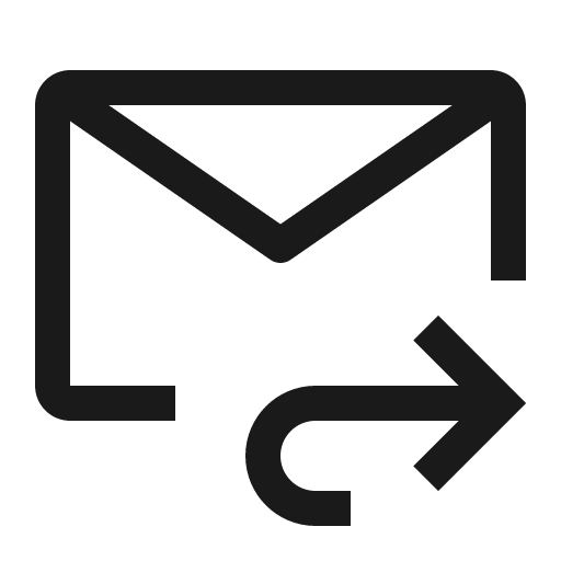 Mail reply icon, solid style, from Carbon