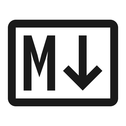 Markdown icon, solid style, from Carbon